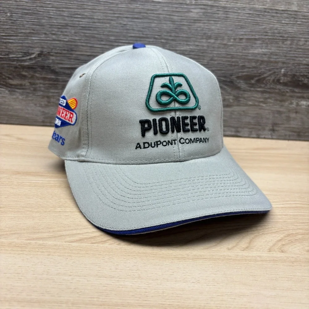 Pioneer Seed Hat Cap Strap Back Gray DuPont Agriculture Farm Promo Embroidered